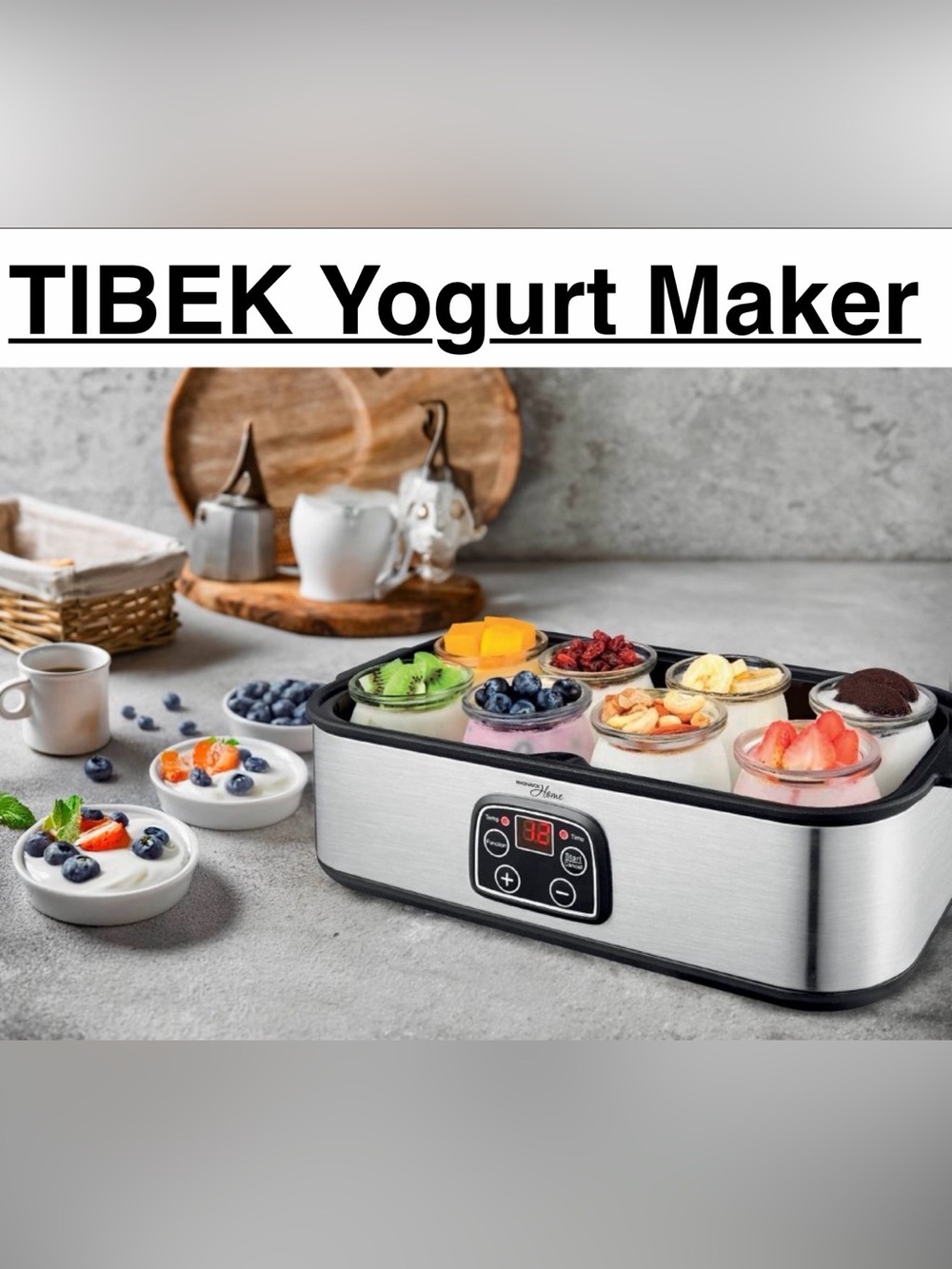 TIBEK Yogurt Maker Machine Stainless Steel - Model SNJ-159B (NIB)